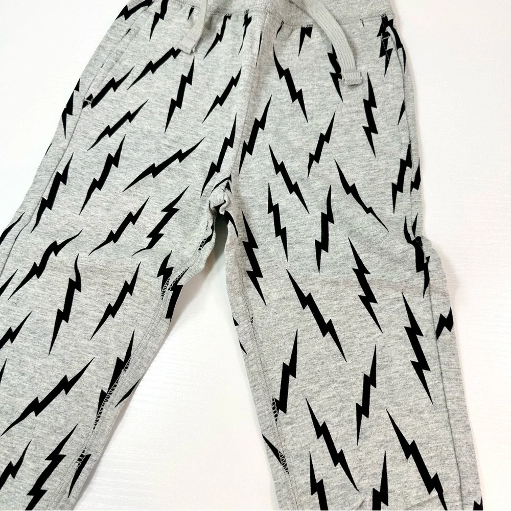 Bundled Lot of GAP Blue Truck Holiday and Gray Lightening Bolts Pull-On Joggers